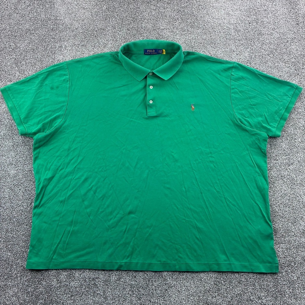 Polo Ralph Lauren Polo Shirt Mens 4XB Green Cotton Short Sleeve Pony Logo